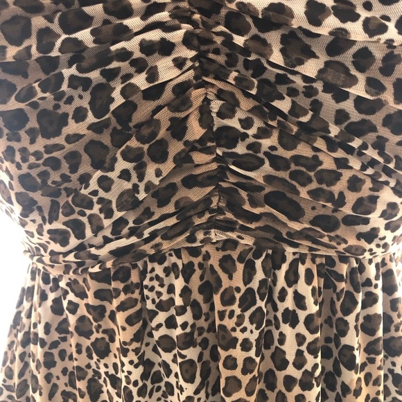 Vintage Y2K Pure Energy Animal Print Chiffon Strapless Brown Black 4X - Picture 10 of 12